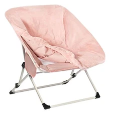SUNNYFEEL Comfy Folding Saucer Chair for All Seasons,Removal Faux Fur Soft Ch...