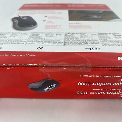 NEW Microsoft Comfort Optical Mouse 1000 USB PC Windows Mac SEALED