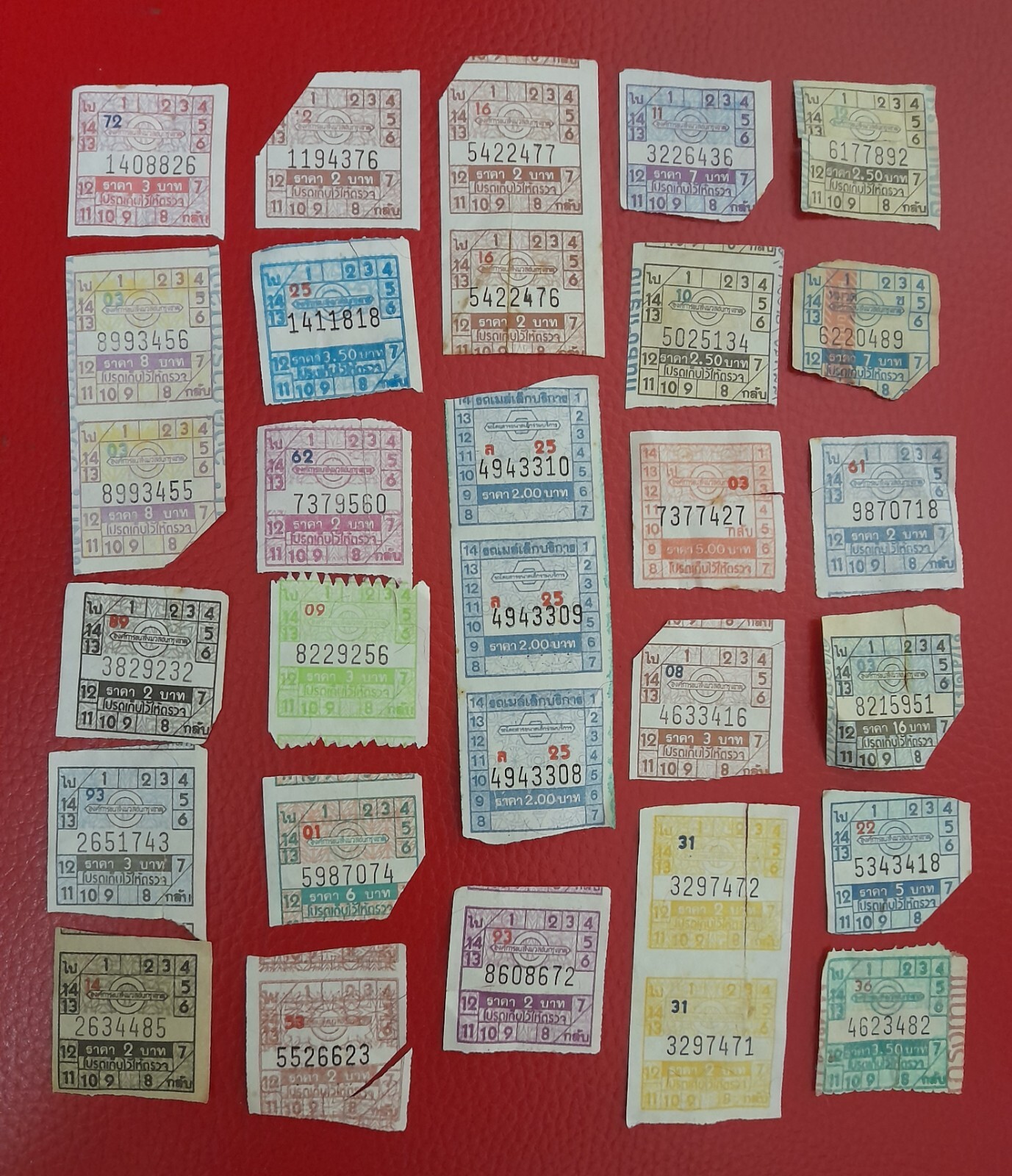 Bangkok bus tickets, Thailand, Year 1987-1992, SET6
