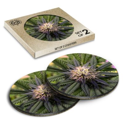 2 x Box Runde Untersetzer - Marihuana Planet Weed #16657
