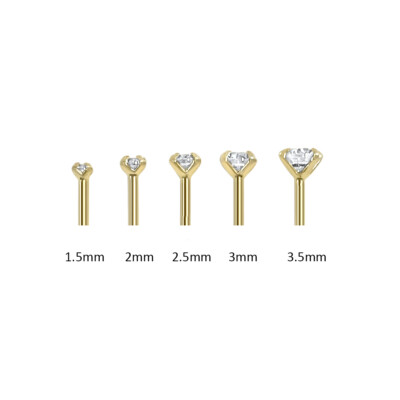 Mm 14k Diamond Nose Stud 14K Yellow Gold Nose Bone Ring Stud Real