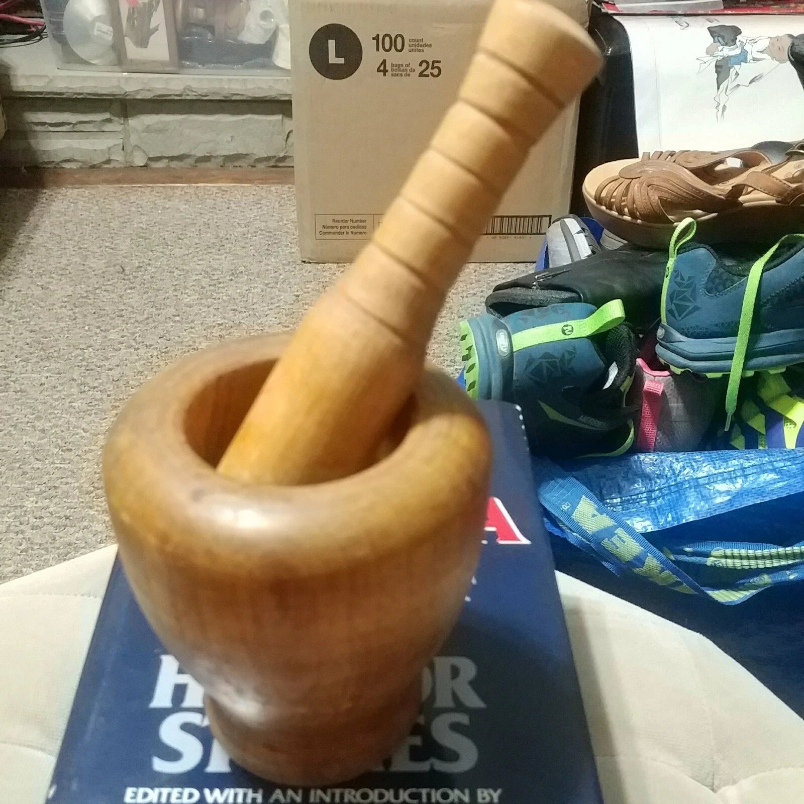 Mortar/Pestle Set-Hardwood-Herb Grinder/Spice Grinder/Small Crusher-apothecary