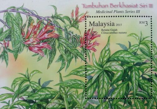 *FREE SHIP Medicinal Plants III Malaysia 2015 Flower Flora Leaf (ms) MNH - Picture 1 of 5