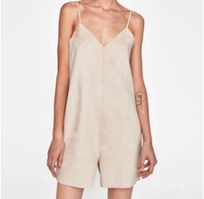 Zara W/B Collection Suede Cream Romper