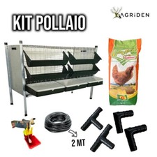 KIT POLLAIO OVAIOLE - GABBIA + SACCO MANGIME 10 KG + TUBO + BEVERINO + RACCORDI