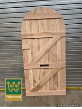 Image of Solid Oak Curved Top Ledged Garden Gate  AVAILABLE IN ANY SIZE GATE2