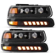4pcs LED Headlights DOT Bumper Lamps Set For 1999-2002 Chevy Silverado