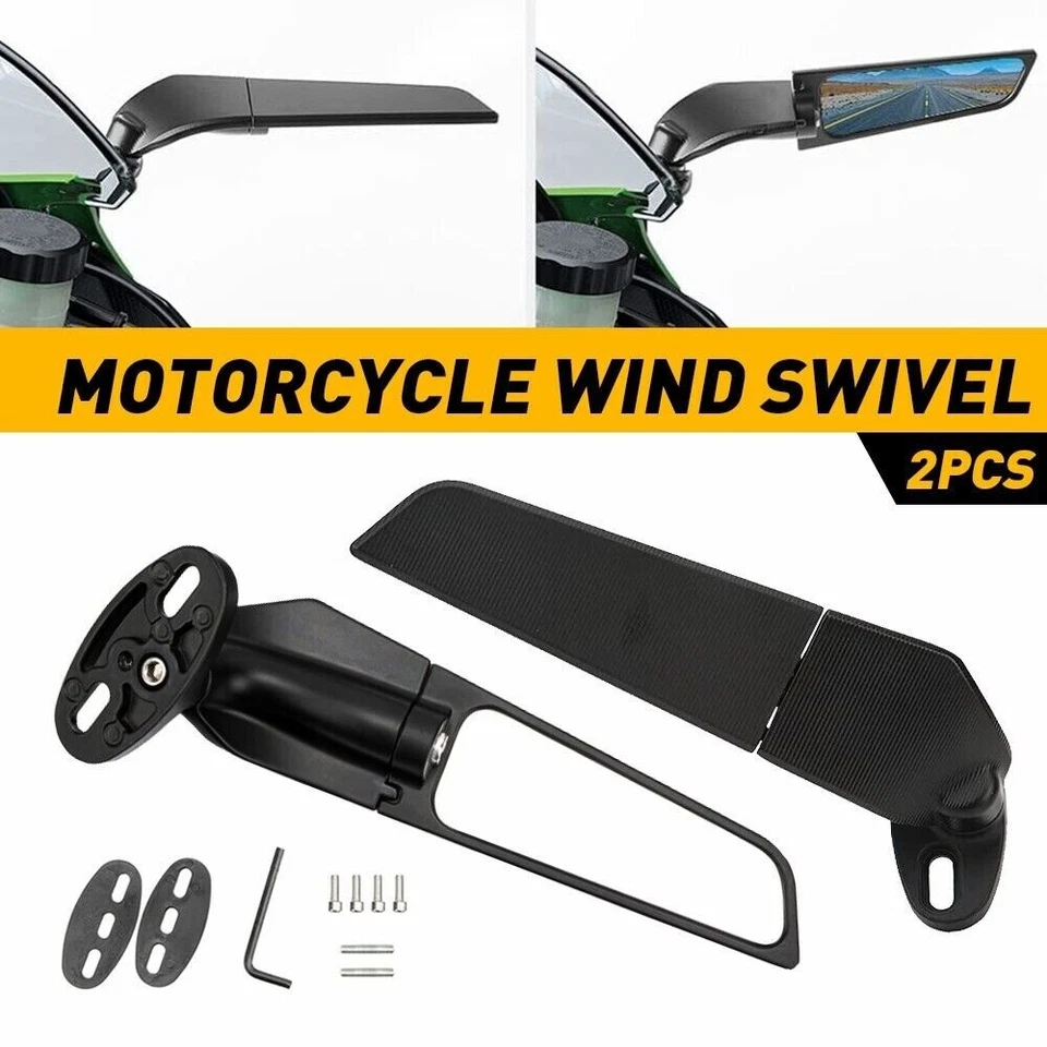 Universal Motorcycle Racing CNC Aluminium Adjustable Fixed Wing Rearview Mirror - Imagem 4 de 4