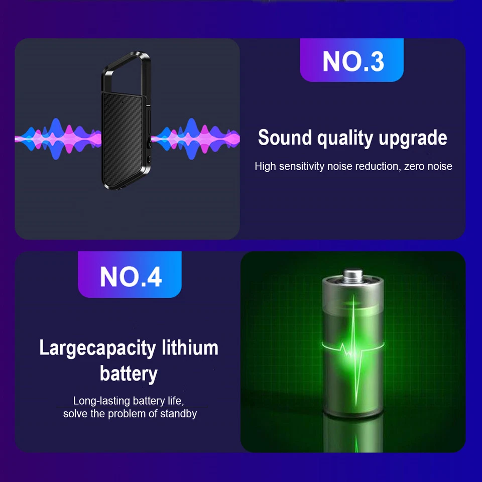 32GB Mini Hidden Digital Audio Voice Activated Recorder Smart MP3 Playback Small - Image 4 of 4