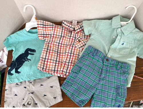 Toddler BOYS outfit LOT~size 12 months~3 Outfits Cotton Shorts Dress Shirts T - Picture 14 of 18