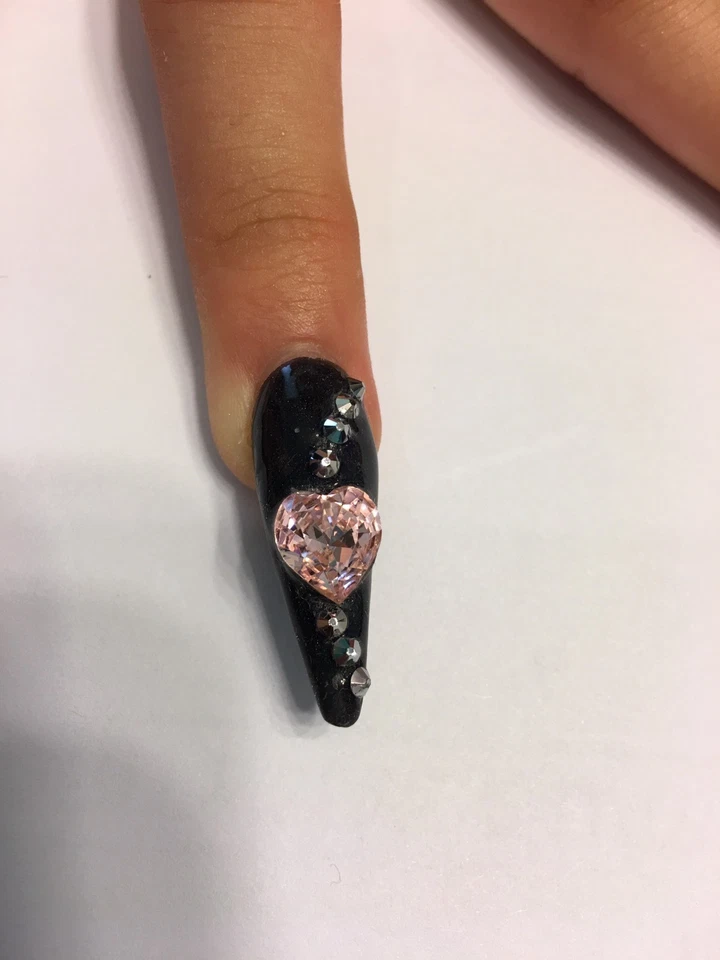 corazones rosas de Swarovsky para uñas 2 pz Foto 4 de 4