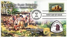 AO-3854-2, 2004, Lewis and Clark Expedition FDC, Add On Cachet, Hartford IL, SC