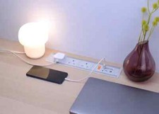 Desktop Power Station - 3 Sockets with Triple USB Quick charger Recessed mount 