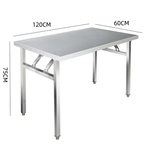Kitchen Folding Work Table Stainless Steel Commercial Catering Bench 4x2FT - Picture 3 of 10