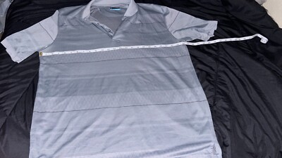 PGA TOUR Men's Sz XLT Gray Scale Horizontal Jacquard with Rib Collar