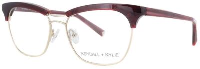 Kendall + Kylie Designer Reading Glasses Piper KKO109-605 in Burgundy 53mm