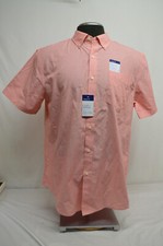 NEW Mens Classic Fit Button-Down Collar Short Sleeve Dress Shirt Easy Care LARGE