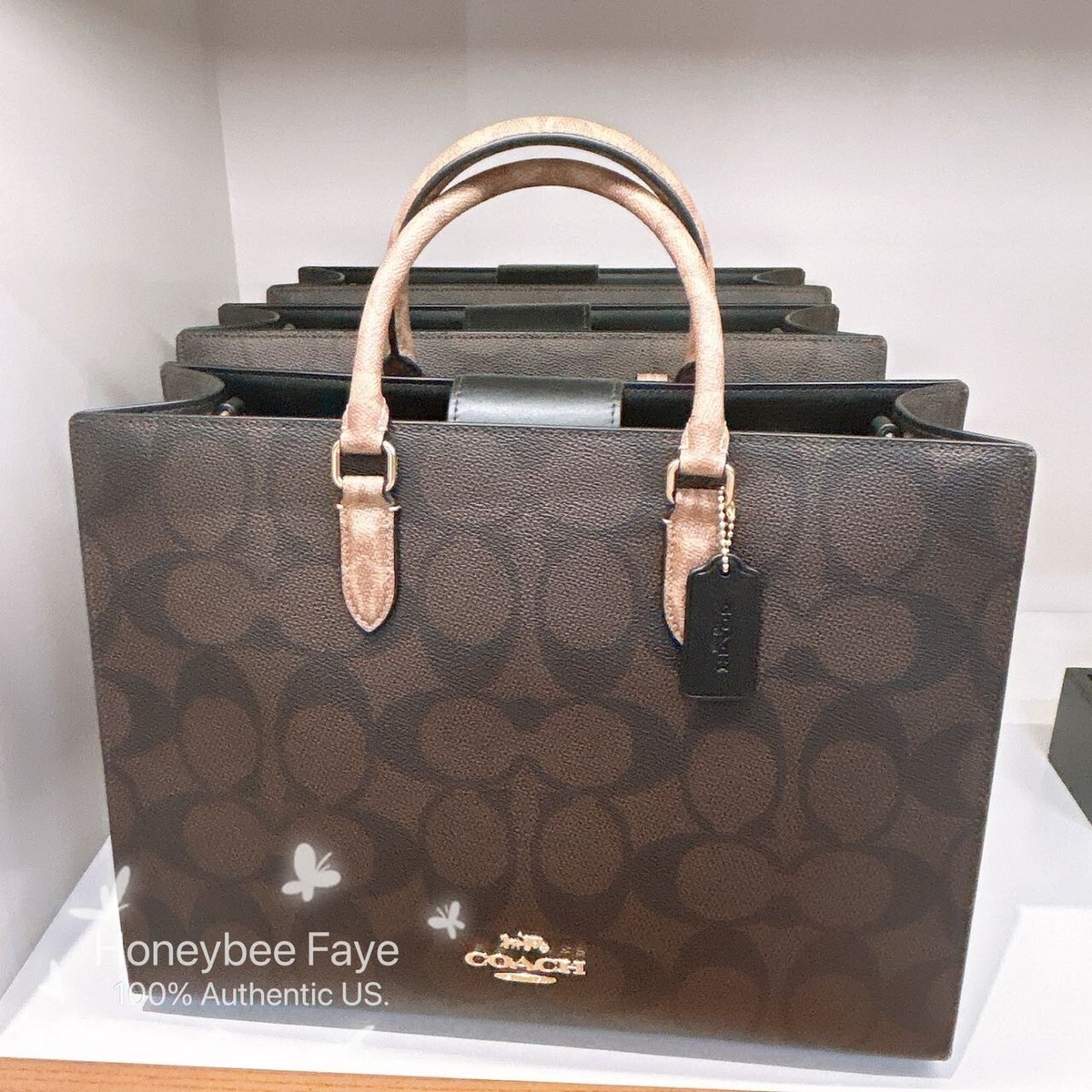 NWT Coach Maggie Tote Bag In Blocked Signature Canvas CY677