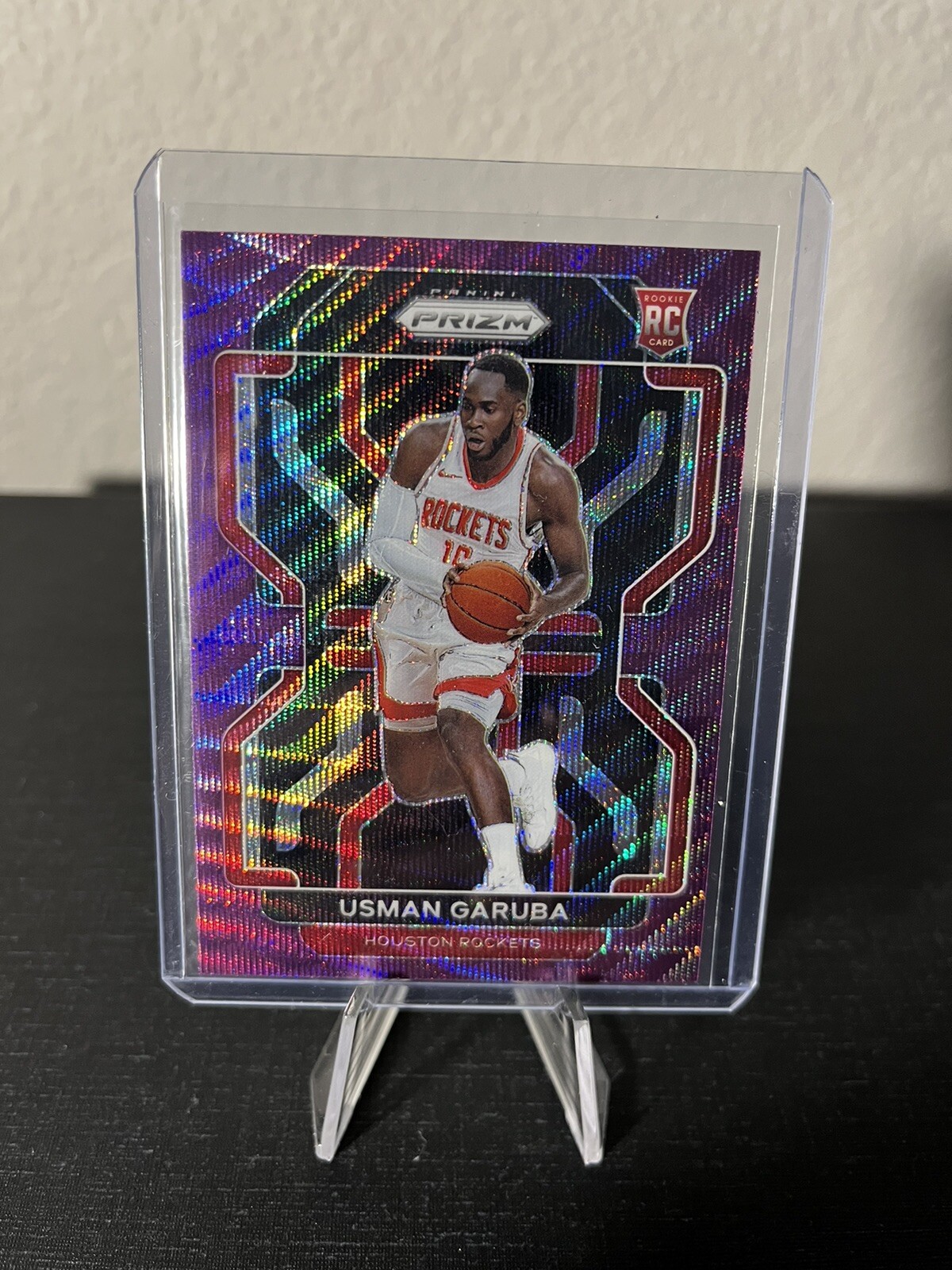 2021-22 Panini Prizm Usman Garuba RC Rookie Purple Wave Prizm #321 Rockets 🏀 🚀