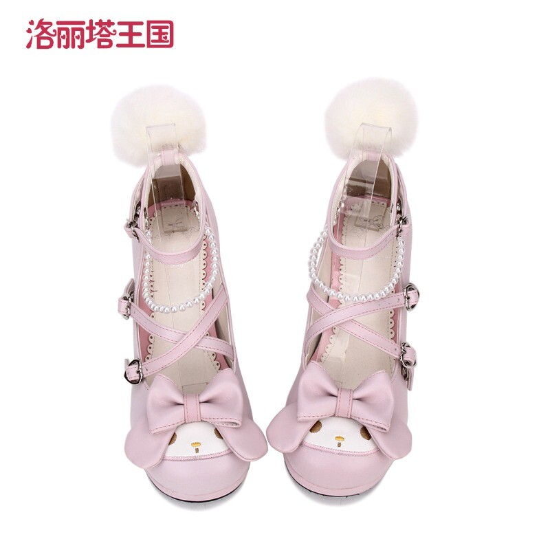 My Melody Lolita Girl Pink Low Cut Round Toe Bow-knot Mary Jane