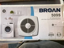 Broan 509S Through-the-Wall Ventilation Fan White Cover & Switch New       T533