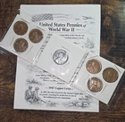 US Pennies of WORLD WAR II Collector Set 7 Coins 1943 Steel Penny Shell Casing +