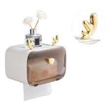 Waterproof Toilet Paper Holder Cute Rod Antlers Transparent Window Adjustable CM