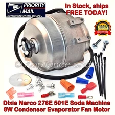 Dixie Narco 276E 501E Soda Machine 6W Condenser Evaporator Fan Motor Ships TODAY