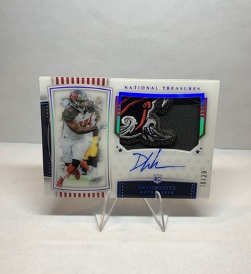 DEVIN WHITE 2019 NATIONAL TREASURES #205 ROOKIE PATCH AUTO RPA RC /20 SICK PATCH