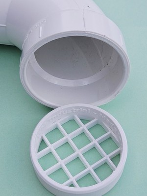 2-1/2'' PVC Pipe Vent Screen, 2.875'' OD, 1/2'' Mesh All Plastic for 2-1/2'' Fitting