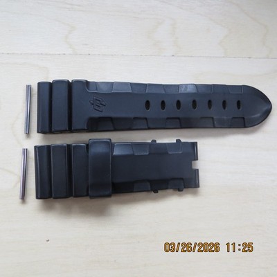 Original Panerai, schwarzes Uhrenarmband, KAUTSCHUK, Bandanstoß 24 mm