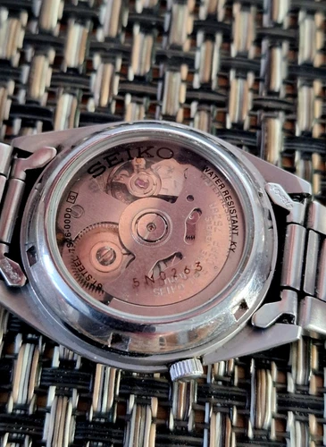 Vintage Working Seiko 5 Automatic Navy Dial/ Date Military Field Watch 21 Jewel.