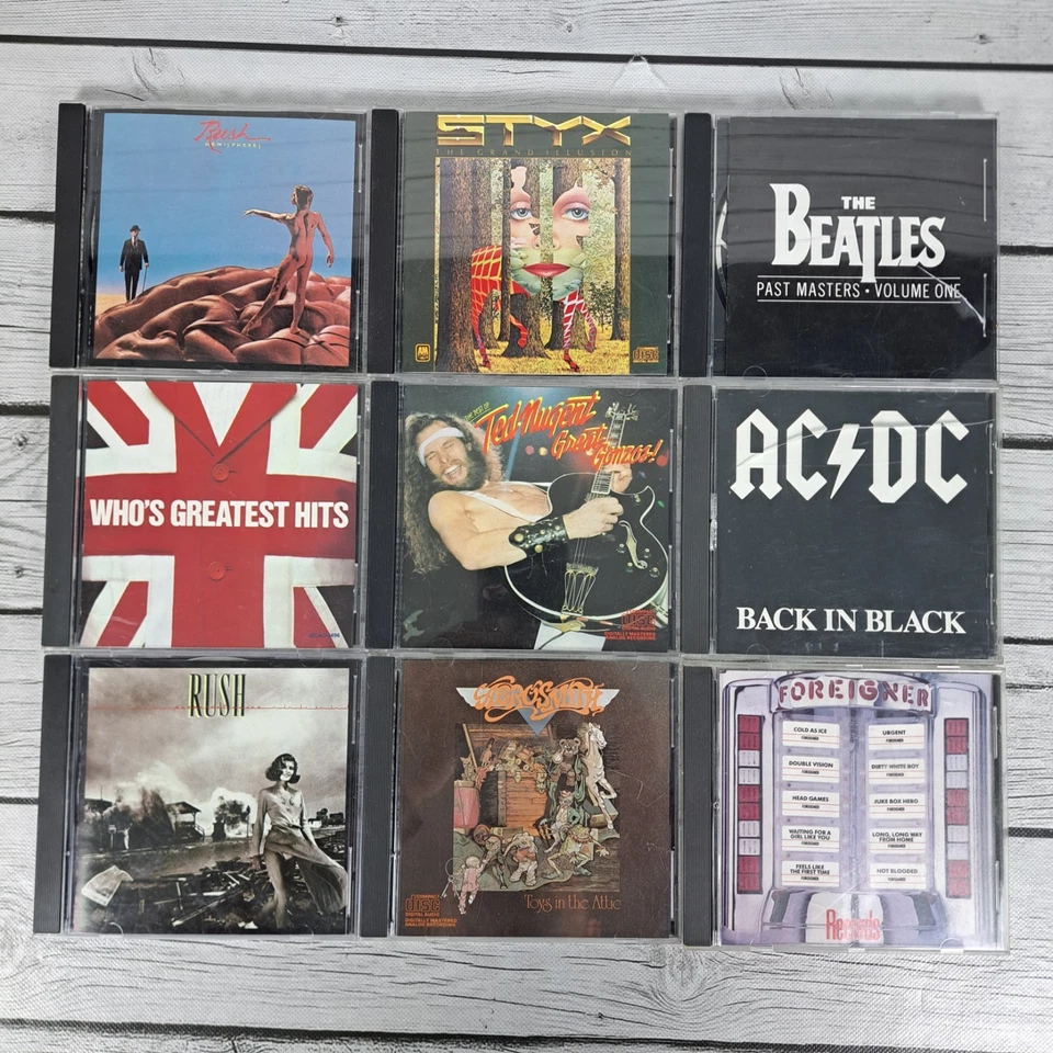 CD Lot Rock Lot of 9 AC DC Aerosmith Beatles The Who Rush Foreigner - Image 4 of 4