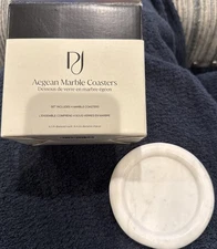 The Polished Jar Set of 4 Aegean Marble Coasters Round 
