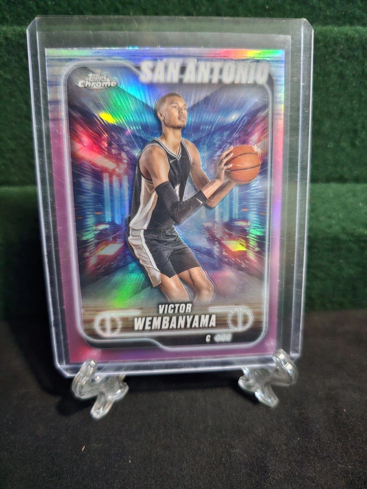 2024-25 Topps Chrome Pink Refractor #193 Victor Wembanyama San Antonio Spurs