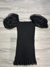 Women Bodycon Dress Puff Sleeve Cocktail Elegant Mini Dress Size M/L