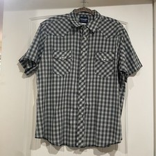 Wrangler Men's Western Shirt Size XL Green Plaid Short Sleeve Pearl Snap Cowboy