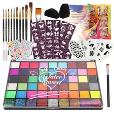 54 Color Face Painting Kit for Kids  Non Toxic Water Activated Face Paint Palett