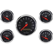 Omega Kustom 5-gauge Set Electric Speedometer Black Top