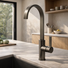 Jeroni Gunmetal Swept Spout Kitchen Mixer Tap