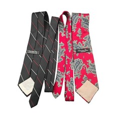 2x Christian Dior Vintage Silk Ties  Designer Men's Neckties Lot