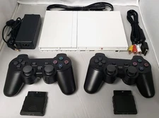 2 WIRELESS CONTROLLERS Sony PS2 SLIM Game System Gaming Console PLAYSTATION-2