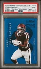 2022 Skybox Metal Universe Isaiah Spiller Fresh Foundations PMG Blue /50 - PSA 9