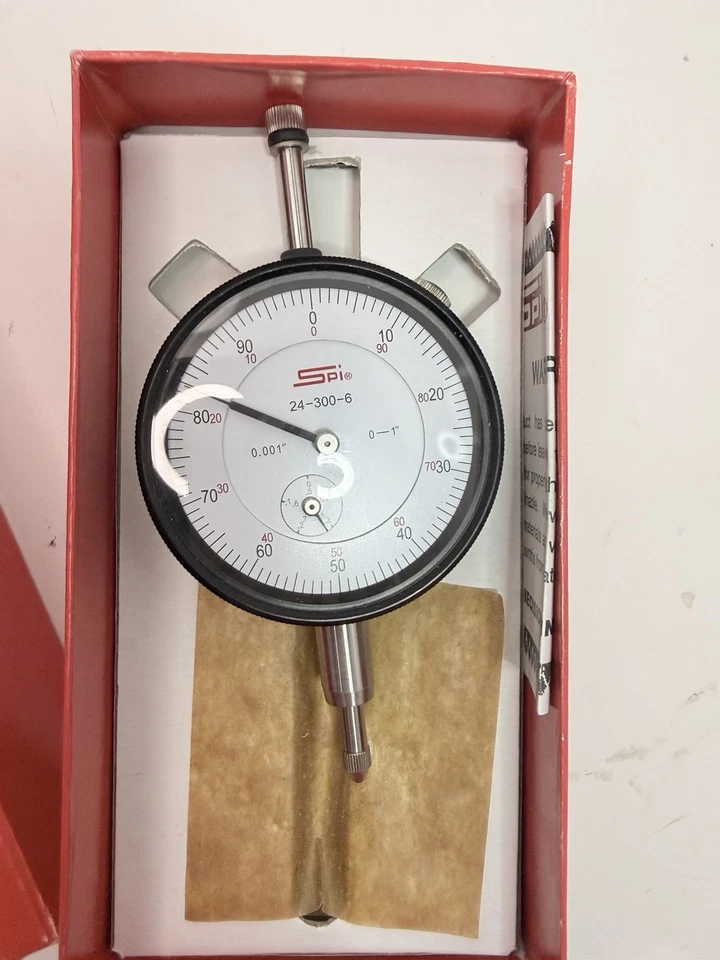SPI Dial Indicator 24-300-6 0–1" Range 0.001" White Face – New Open Box - Image 4 of 4