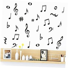 Musical Note Wall Decals, Creative Music Notes Notation Removable Music-2-h