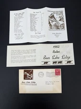 Bear Lake Lodge Brochure Flyer Estes Park CO 1952 Rate Sheet & Envelope RMNP