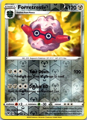 Forretress 114/185 Rare Reverse Holo SWSH04: Vivid Voltage NM Pokemon