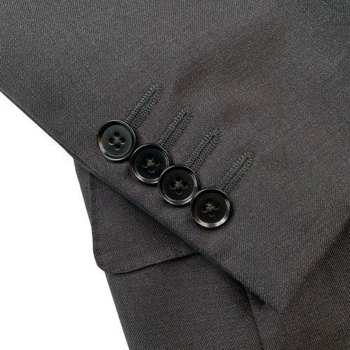 Mint! 42 R ISAIA " Aqua Spider 160's " Solid Charcoal Grey Wool Suit Made Itay - Picture 7 of 24