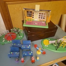 Peppa Pig playground and school 4 figures Rebecca seesaw slide desks roundabout