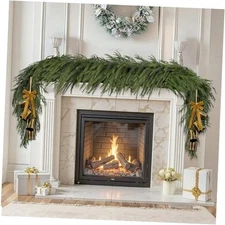 2 Pcs 6FT Christmas Garlands Norfolk Pine Garland - Real Touch Winter Runner2